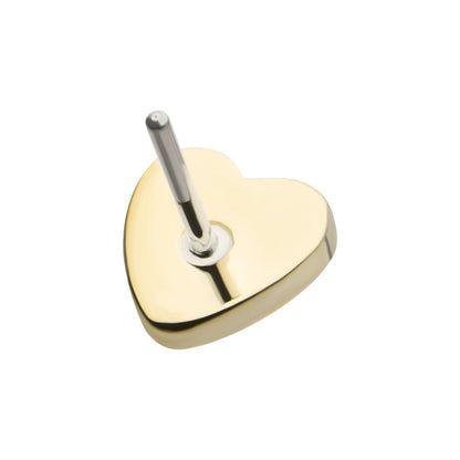 14Kt Yellow Gold Threadless Hammered Heart Top