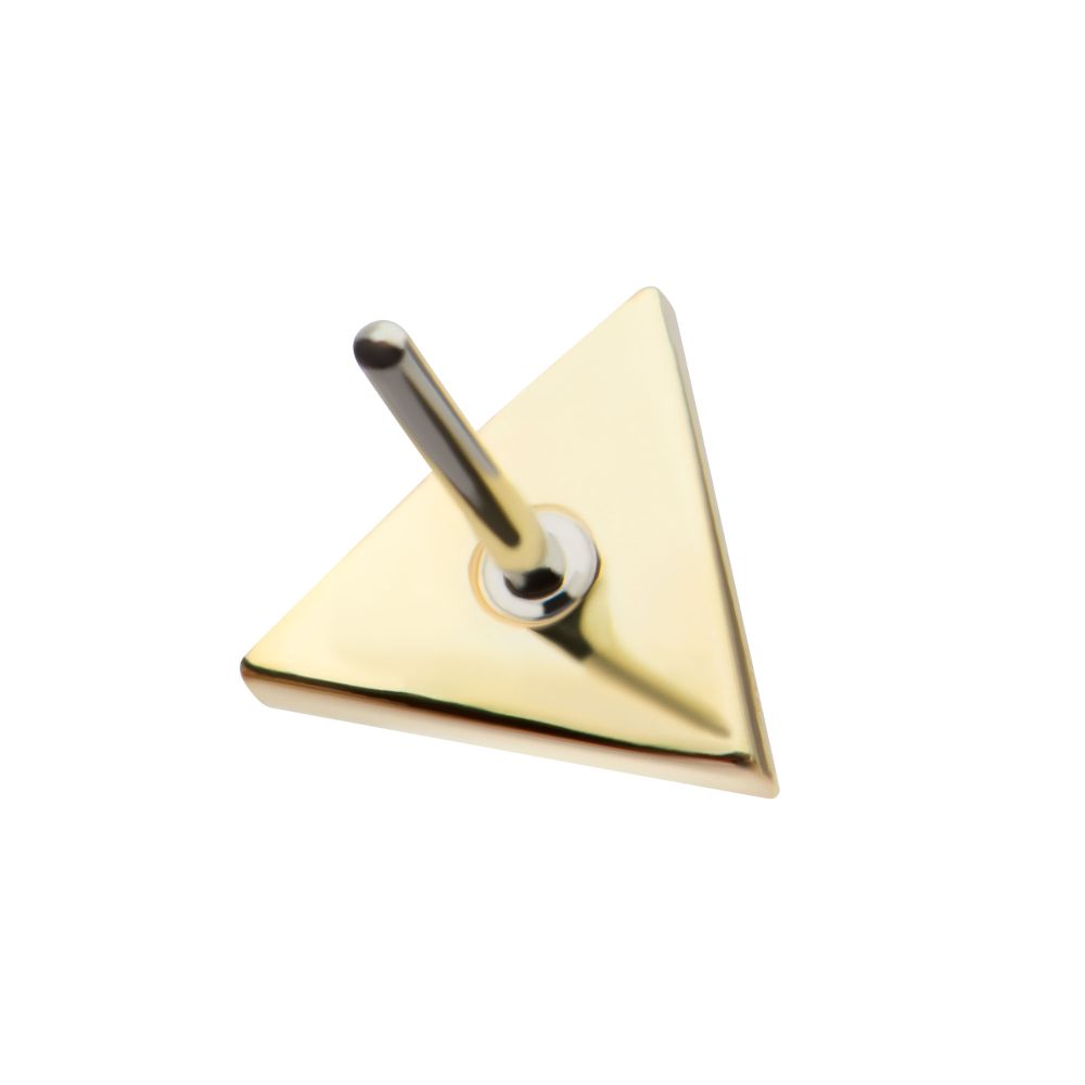 14Kt Yellow Gold Threadless Hammered Triangle Top