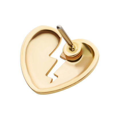 14Kt Yellow Gold Threadless Broken Heart Top