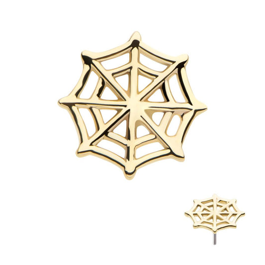 14Kt Gold Threadless Spiderweb Top