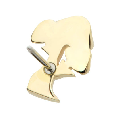 14Kt Yellow Gold Threadless Triple Mushroom Top