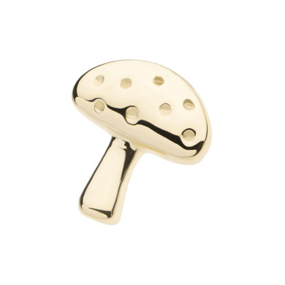 14Kt Yellow Gold Threadless Dotted Mushroom Top
