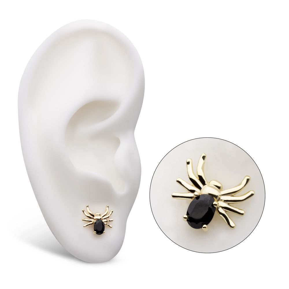 14Kt Yellow Gold Threadless Prong Set Opal/CZ Spider Top