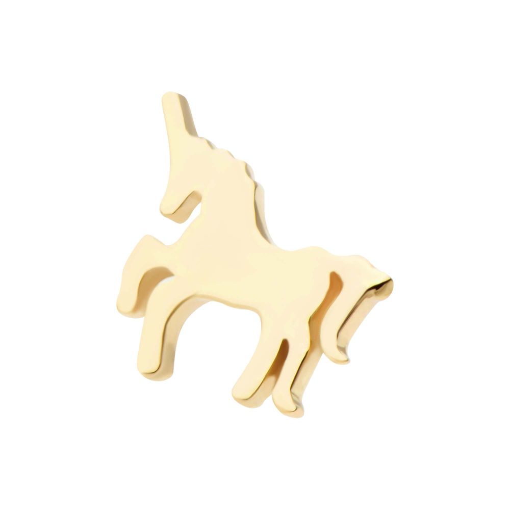14Kt Yellow Gold Threadless Unicorn Top