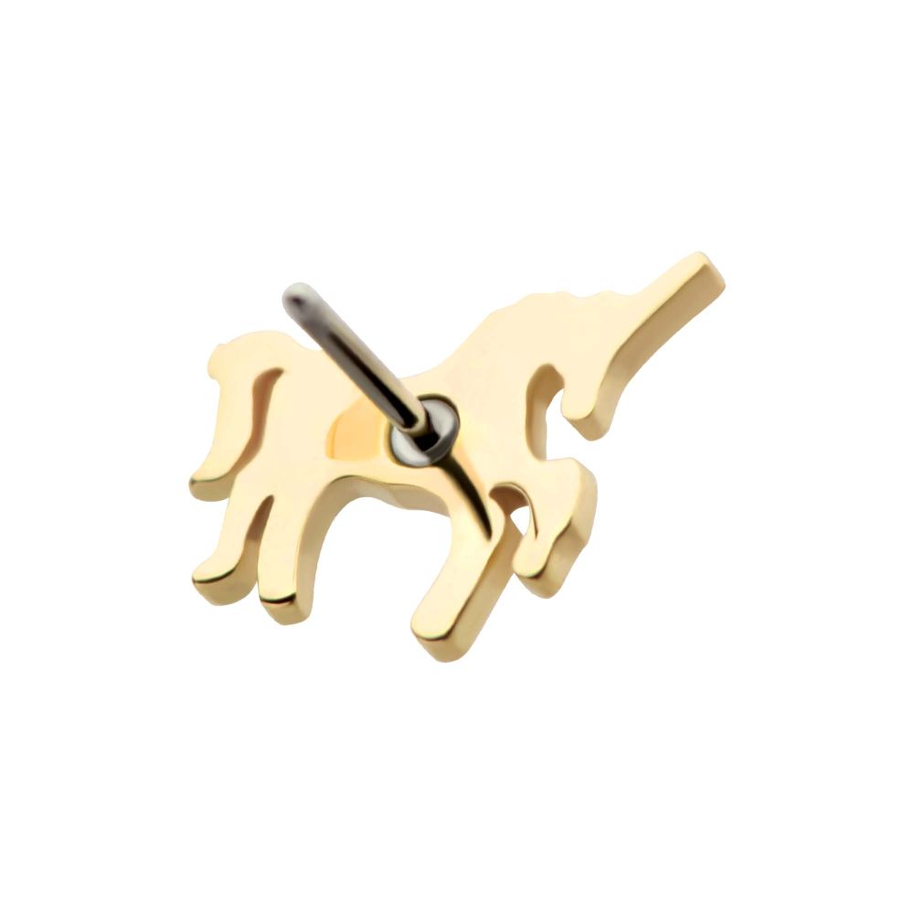 14Kt Yellow Gold Threadless Unicorn Top