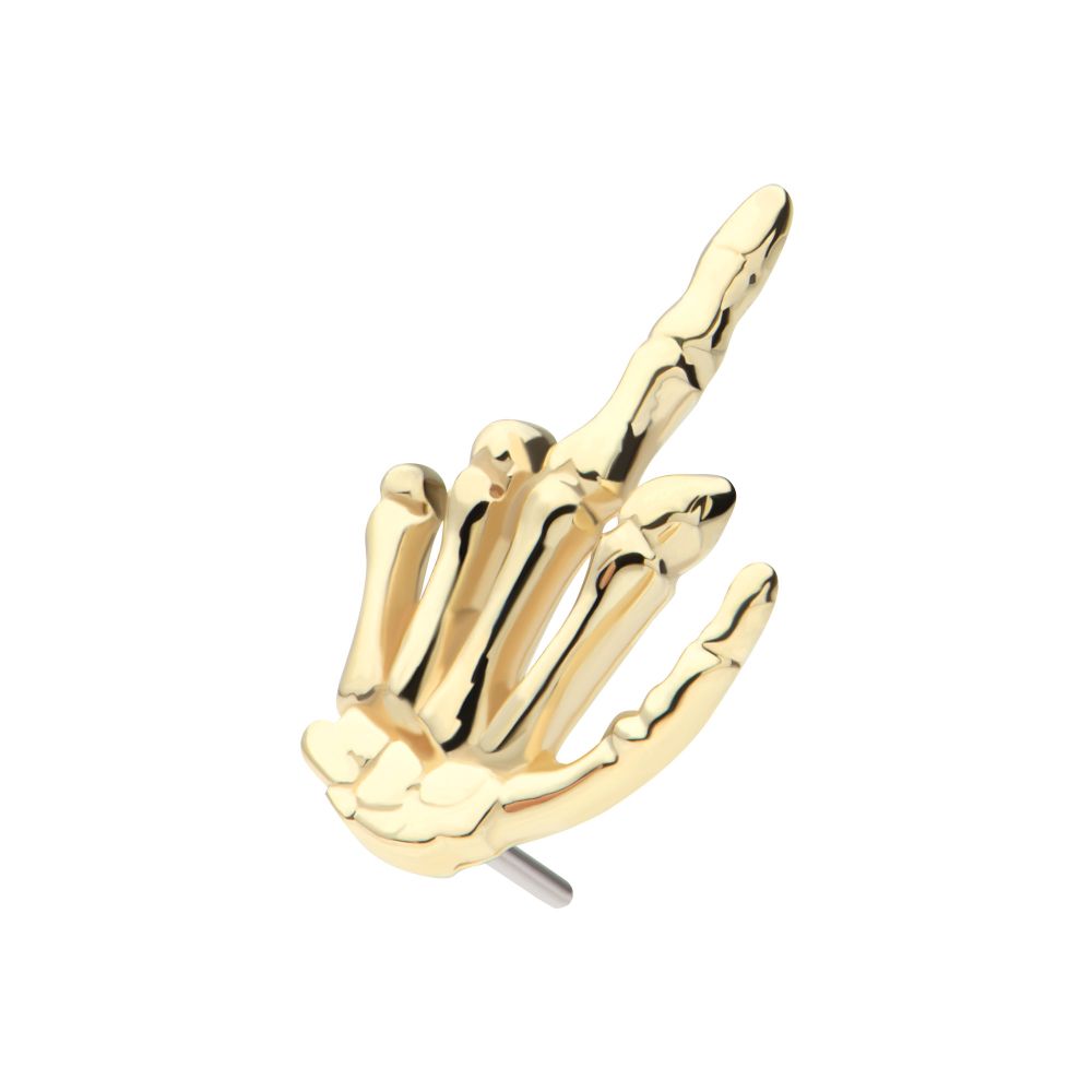 14Kt Yellow Gold Threadless Middle Finger Top