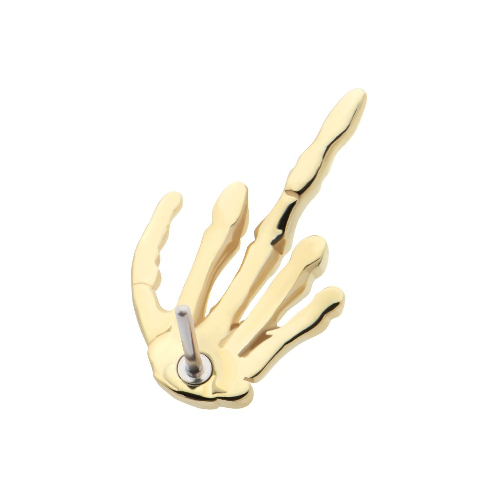 14Kt Yellow Gold Threadless Middle Finger Top