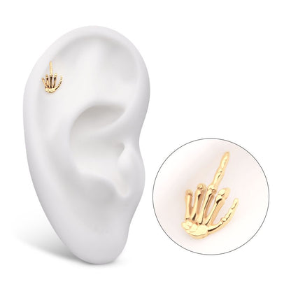 14Kt Yellow Gold Threadless Middle Finger Top