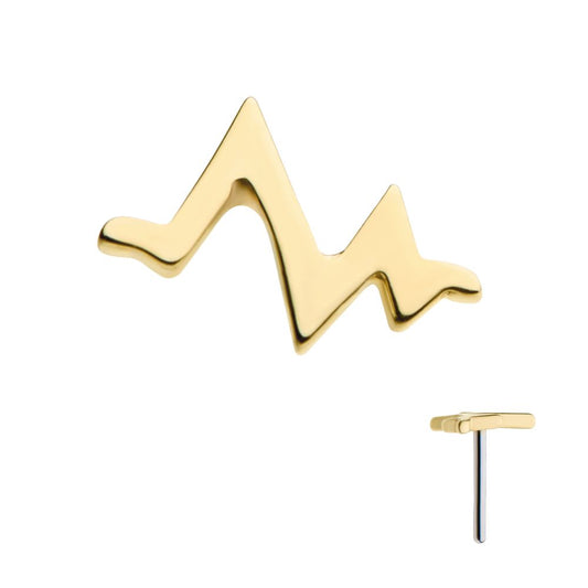 14Kt Gold Threadless with Heart Beat Top