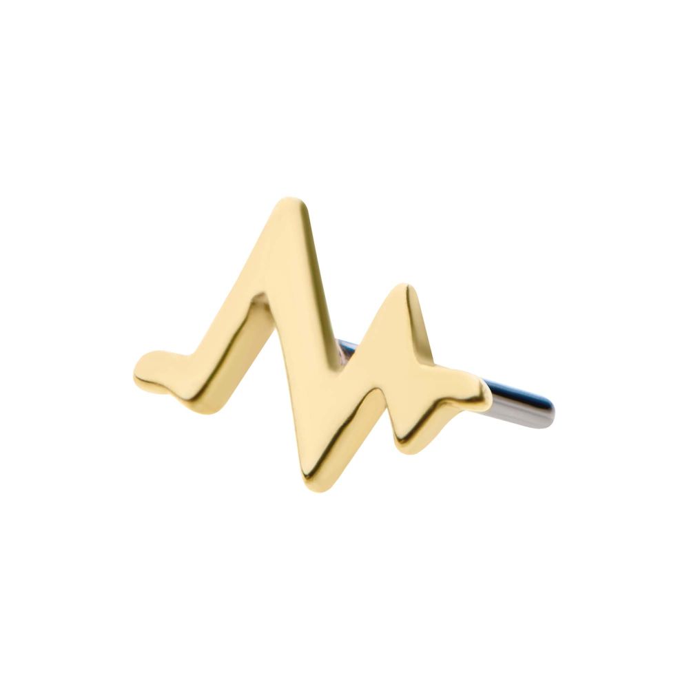 14Kt Gold Threadless with Heart Beat Top