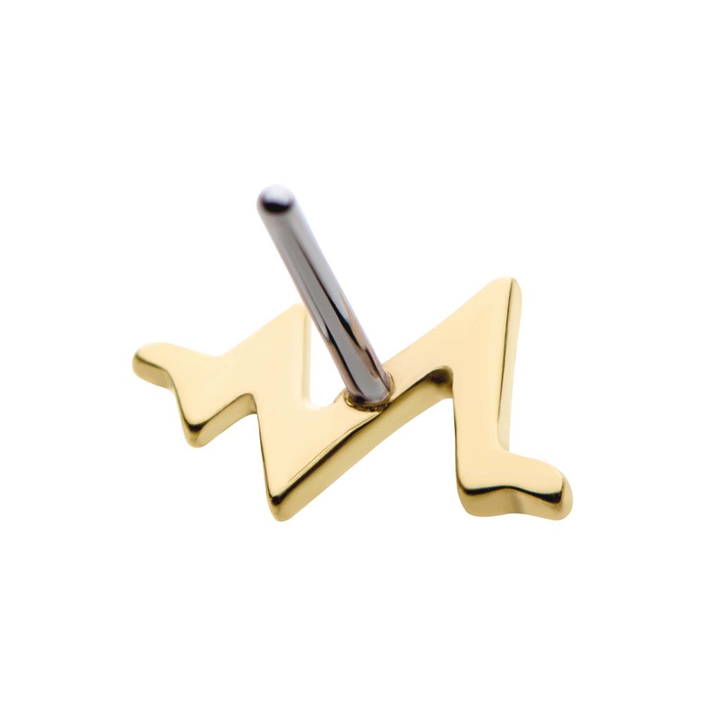 14Kt Gold Threadless with Heart Beat Top