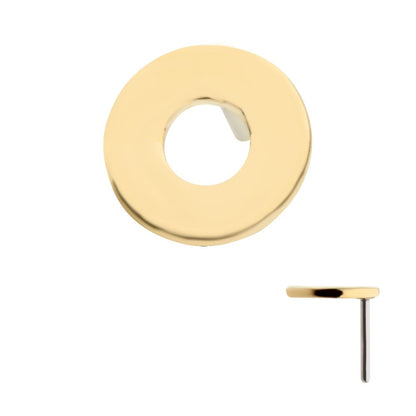 14Kt Gold Threadless with Letter "O" Top