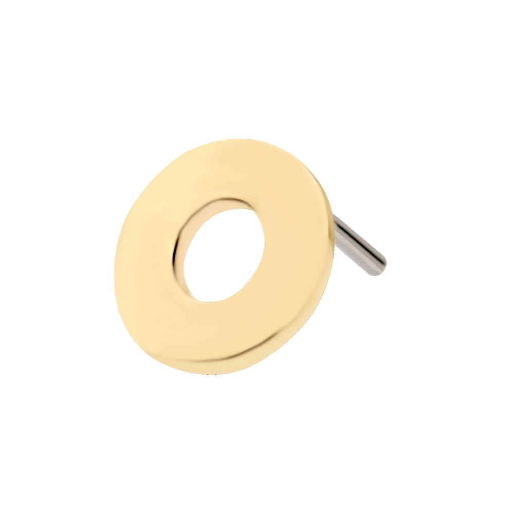 14Kt Gold Threadless with Letter "O" Top