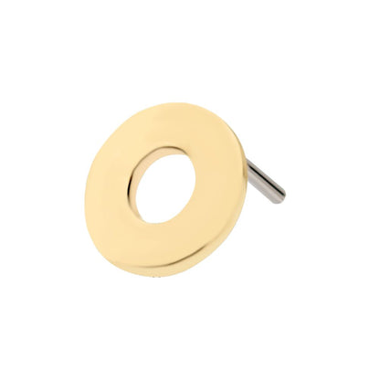 14Kt Gold Threadless with Letter "O" Top