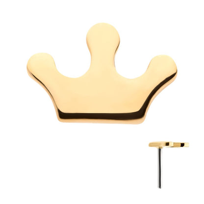 14Kt Yellow Gold Threadless with Crown Top