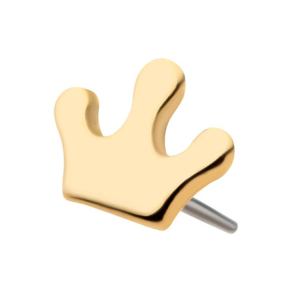14Kt Yellow Gold Threadless with Crown Top
