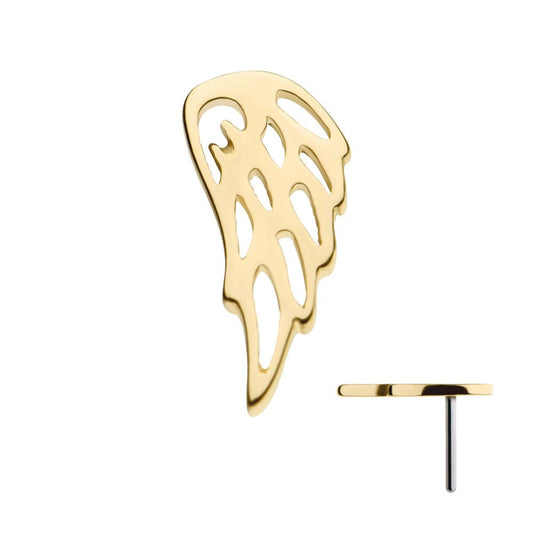 14Kt Gold Threadless Angel Wing Top (Left Ear)