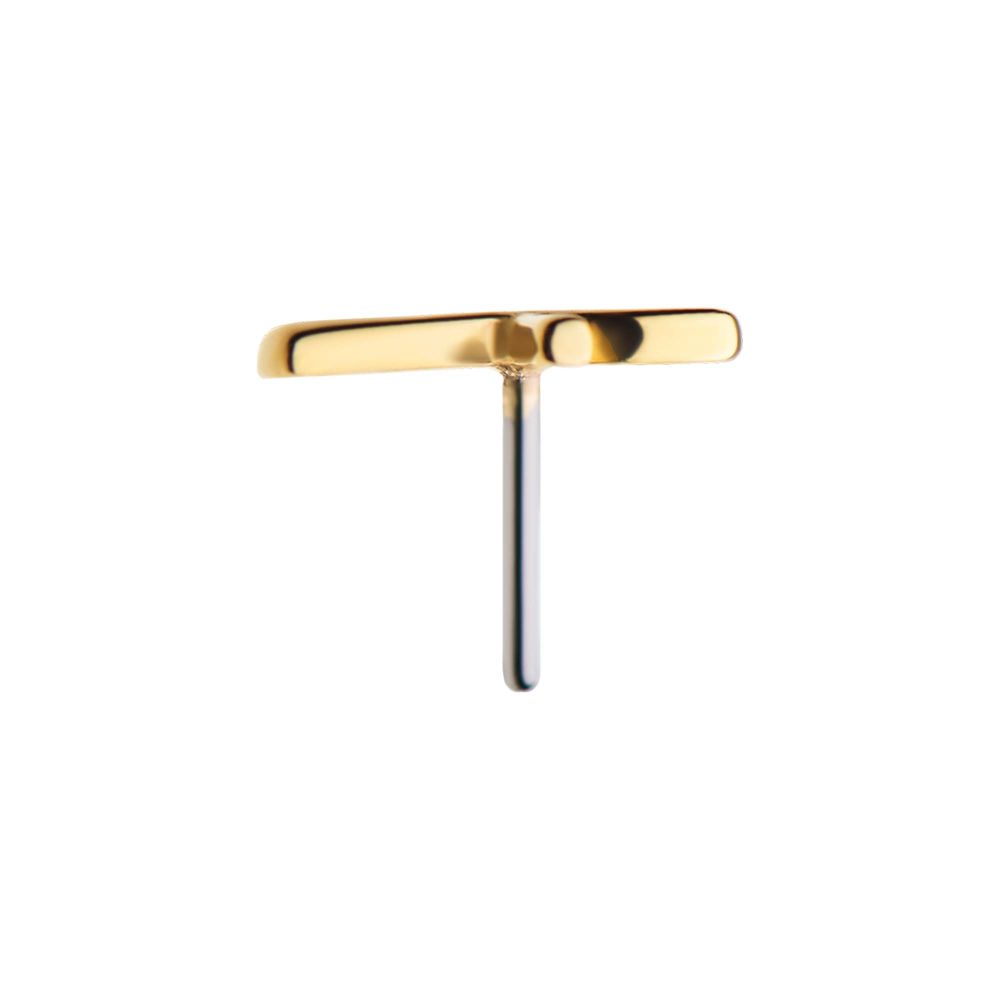 14Kt Gold Threadless with Ankh Egyptian Cross Top