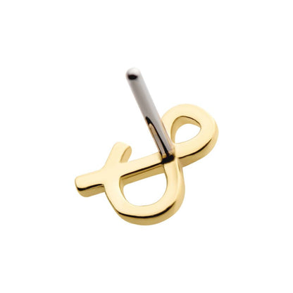 14Kt Gold Threadless with Ampersand Symbol Top