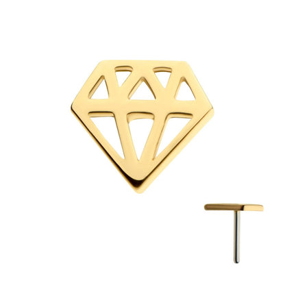 14Kt Gold Threadless with Diamond Symbol Top