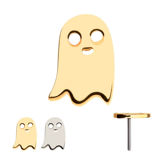 14Kt Gold Threadless with Ghost Top