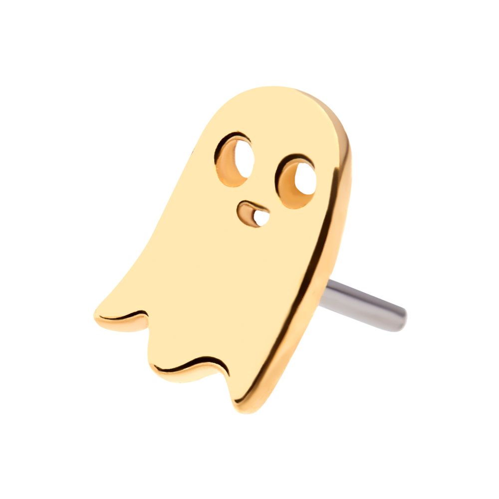 14Kt Gold Threadless with Ghost Top