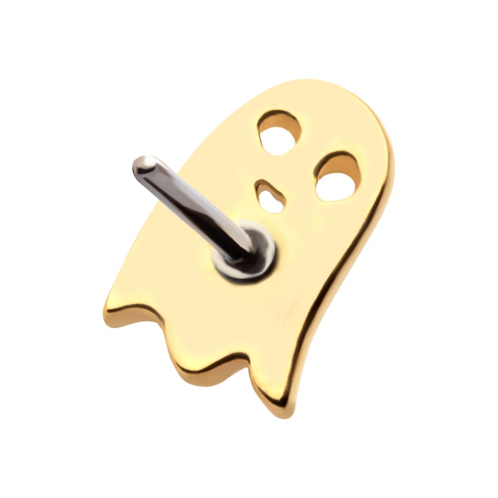 14Kt Gold Threadless with Ghost Top