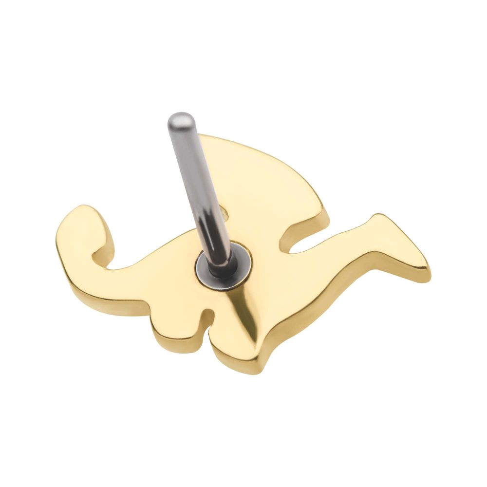 14Kt Yellow Gold Threadless with Dragon Top