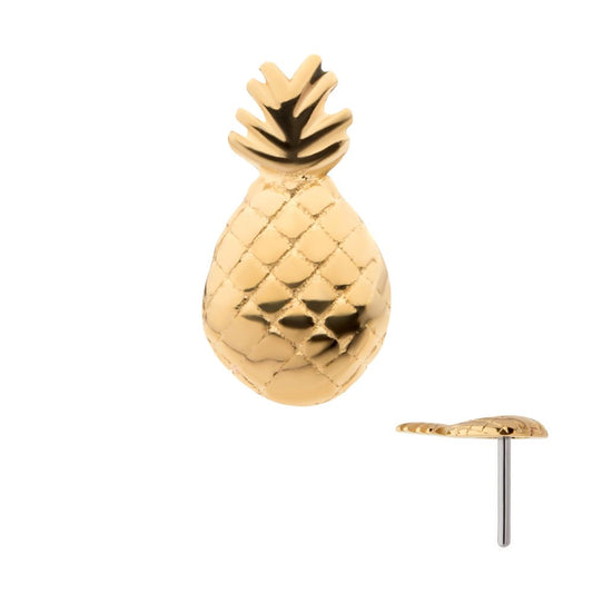 14Kt Yellow Gold Threadless with Pineapple Top