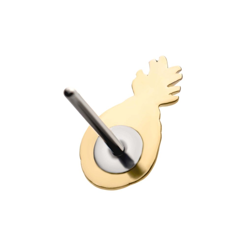 14Kt Yellow Gold Threadless with Pineapple Top