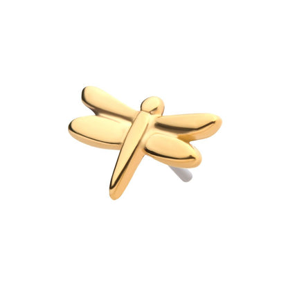 14Kt Yellow Gold Threadless with Dragonfly Top