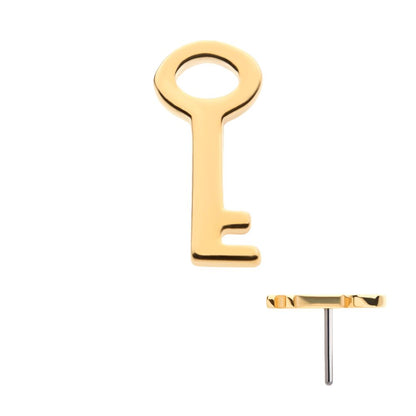 14Kt Yellow Gold Threadless with Key Top