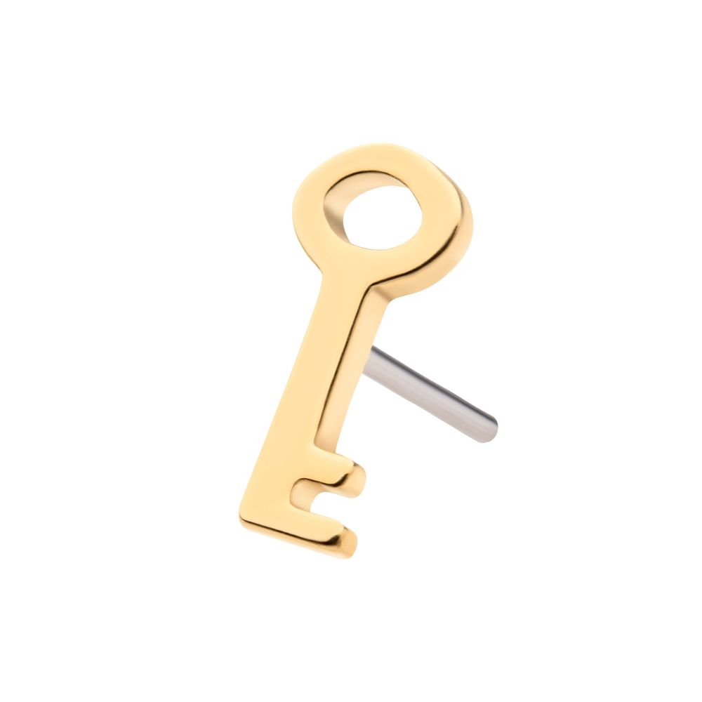 14Kt Yellow Gold Threadless with Key Top
