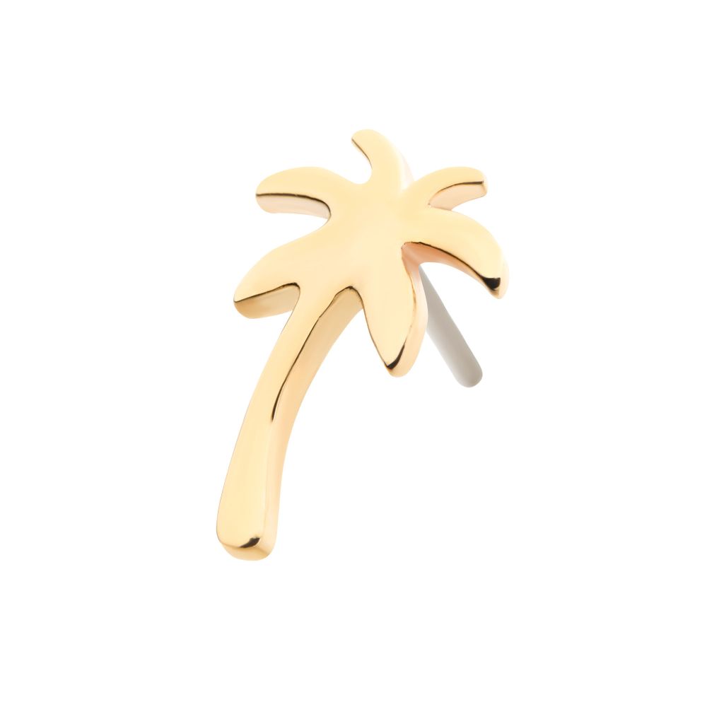 14Kt Yellow Gold Threadless Palm Tree Top