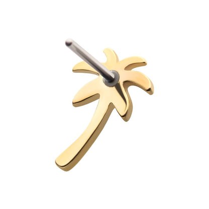 14Kt Yellow Gold Threadless Palm Tree Top