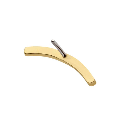 14Kt Yellow Gold Threadless with Curved Bar Top