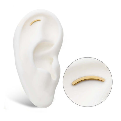 14Kt Yellow Gold Threadless with Curved Bar Top