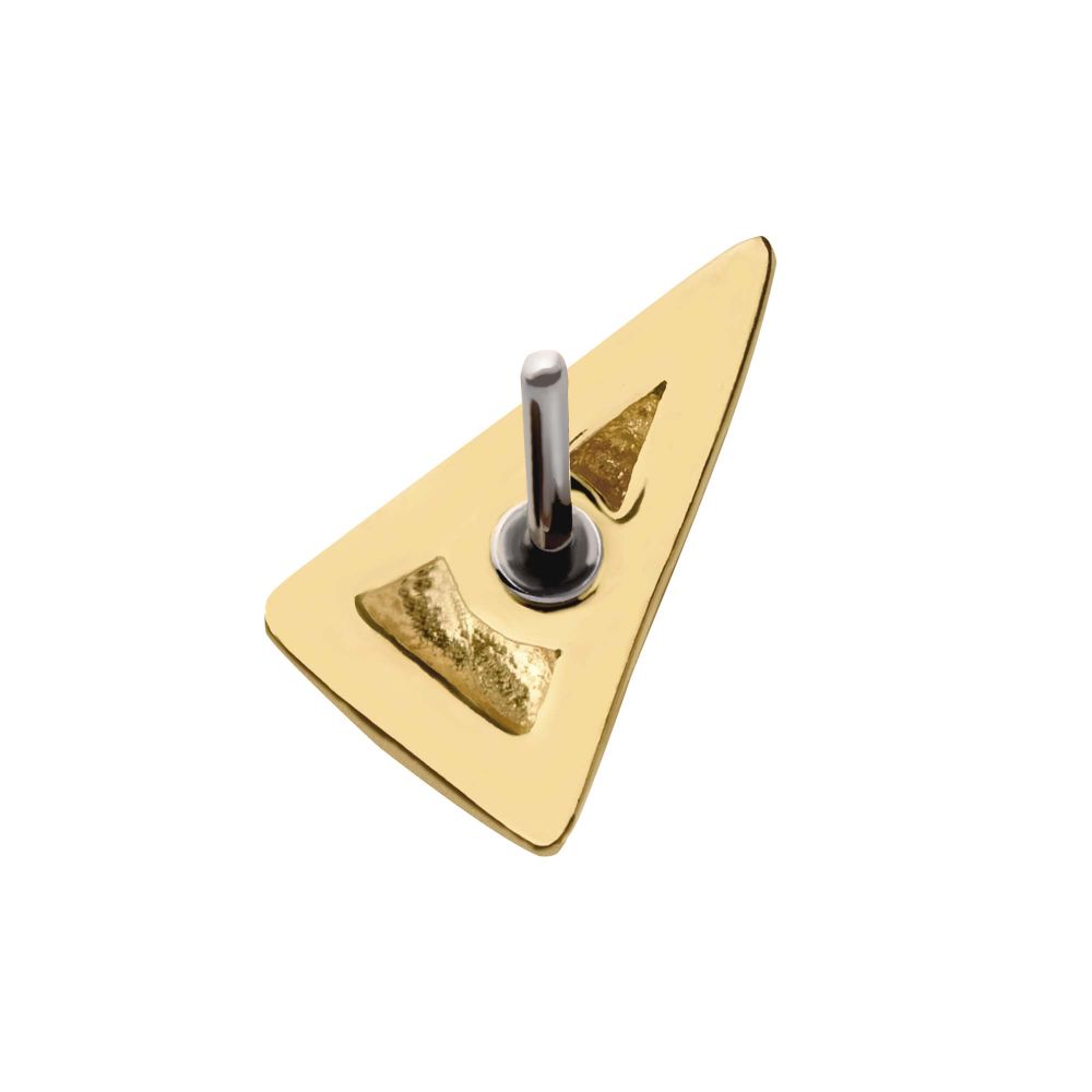 14Kt Yellow Gold Threadless with Tall Pyramid Top