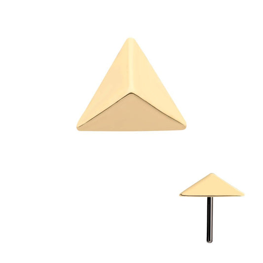14Kt Yellow Gold Threadless with Short Pyramid Top