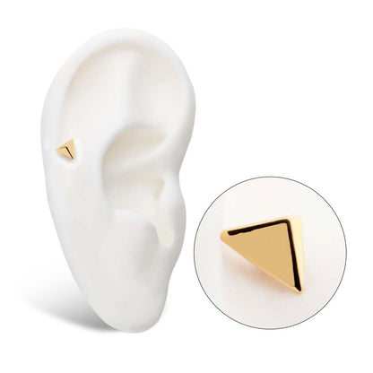 14Kt Yellow Gold Threadless with Short Pyramid Top