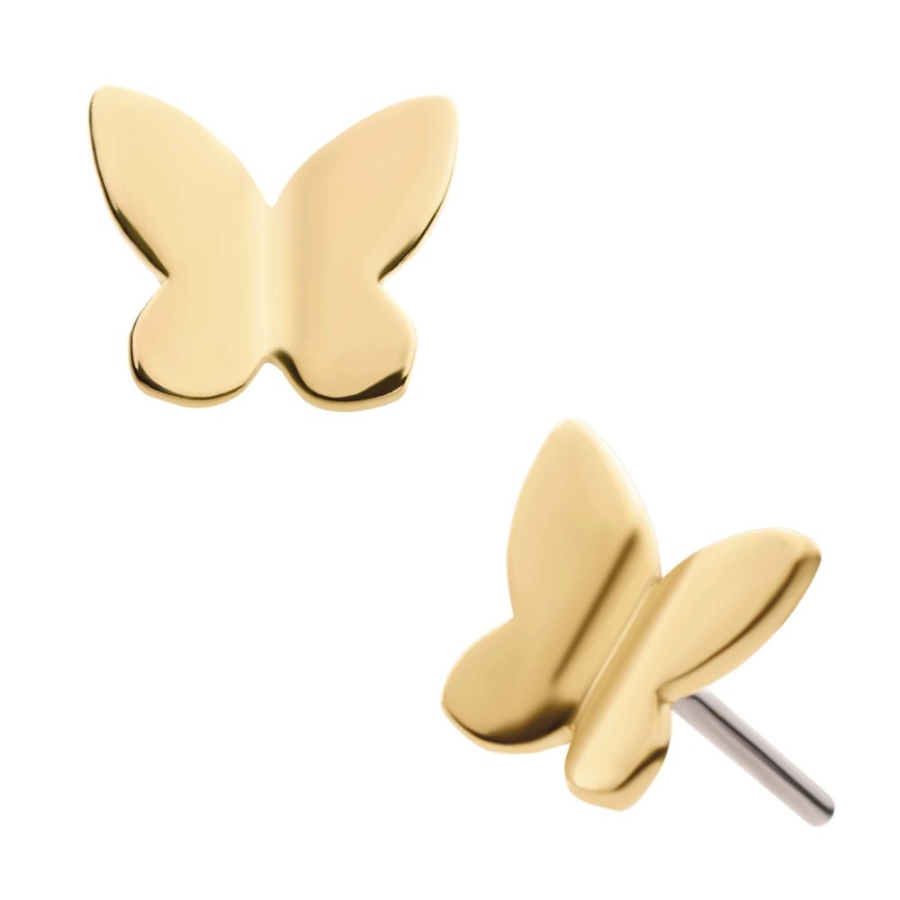 14Kt Gold Threadless 3D Butterfly Top