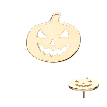 14Kt Yellow Gold Threadless Polished Finish Pumpkin Top