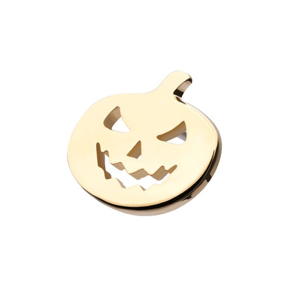 14Kt Yellow Gold Threadless Polished Finish Pumpkin Top