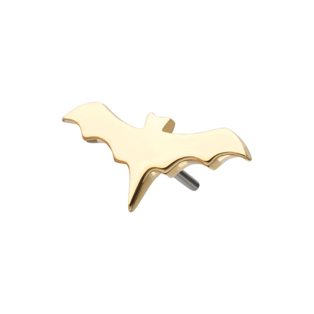 14Kt Yellow Gold Threadless Polished Finish Bat Top