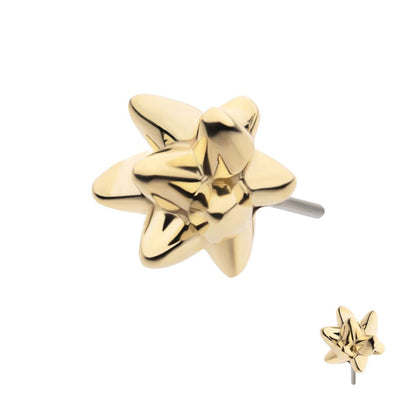 14Kt Yellow Gold Threadless Mace Ball Top