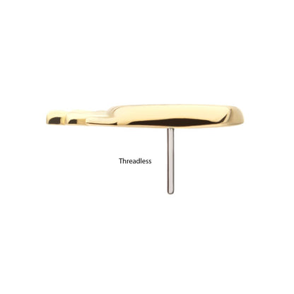 14Kt Yellow Gold Threadless 2D Dripping Crescent Moon Top