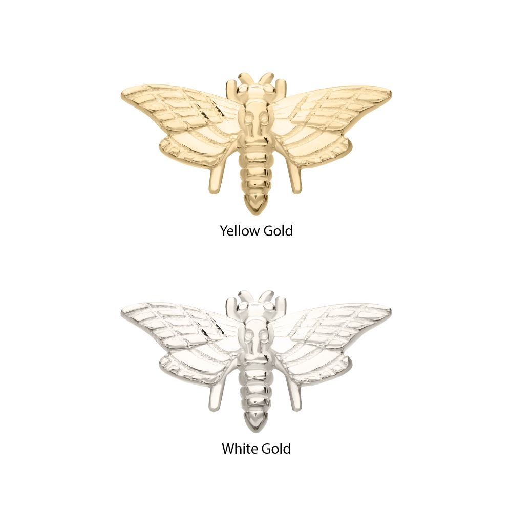 14Kt Gold Threadless Moth Top