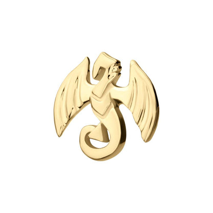 14Kt Yellow Gold Threadless Winged Dragon Top