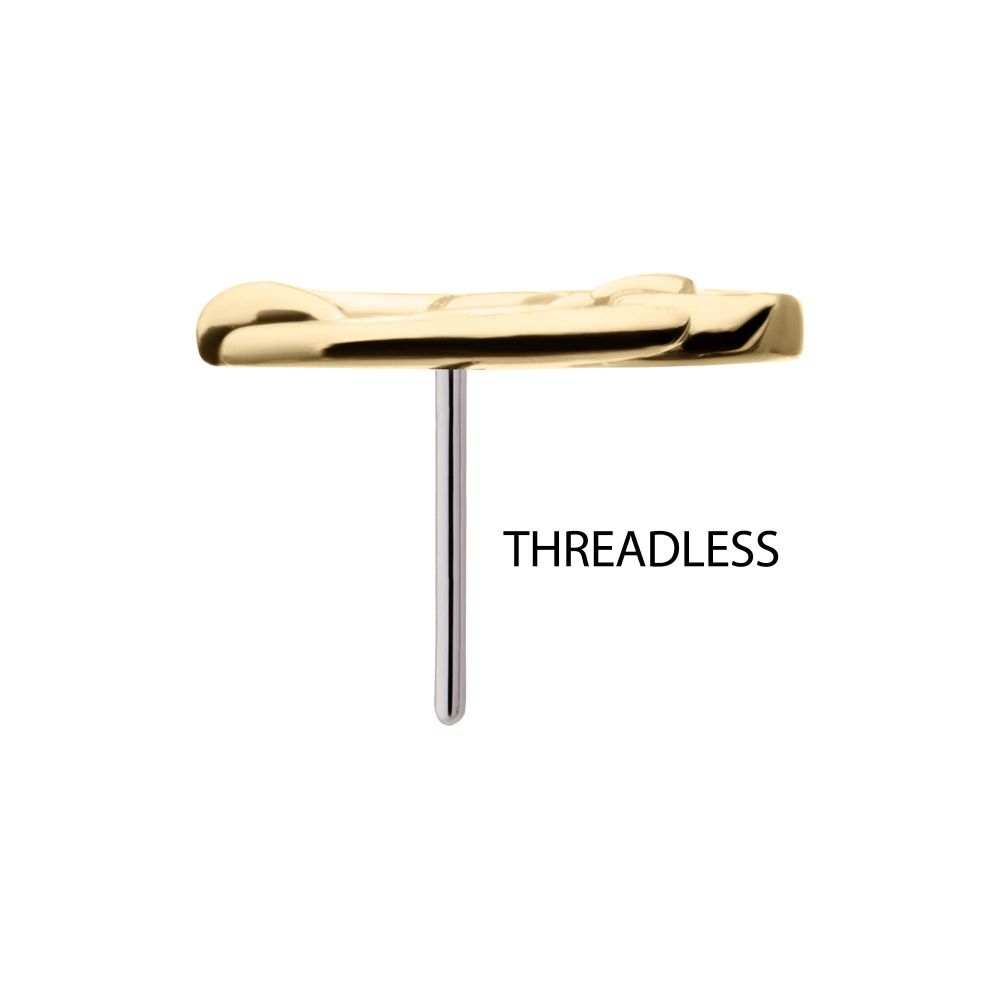 14Kt Yellow Gold Threadless Winged Dragon Top