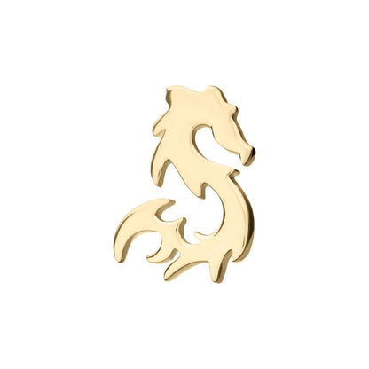 14Kt Yellow Gold Threadless Eastern Dragon Top